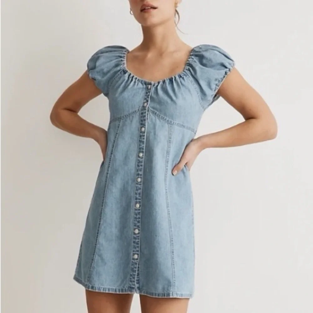 MADEWELL | Denim Margie Mini Dress in Bevy Wash - Picture 1 of 11